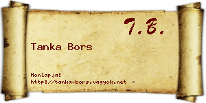 Tanka Bors névjegykártya